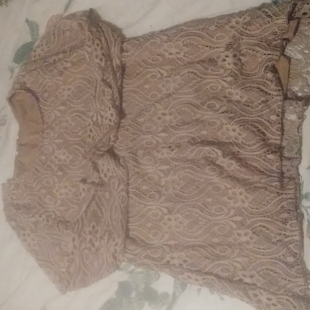 Nude lace long sleeve